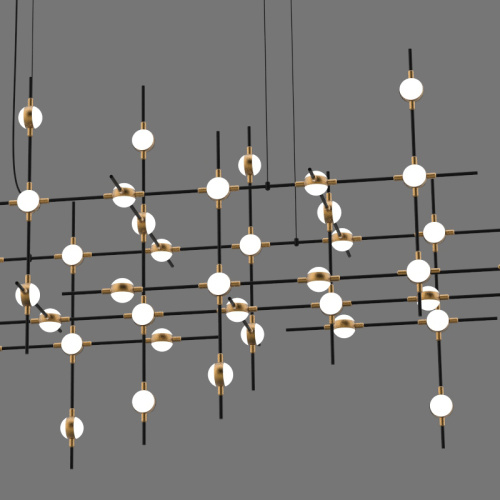 Люстра Molecular 55 black/gold фото 3