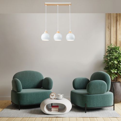 Подвесной светильник Escada 10178/3S E27*40W White/Wood фото 2