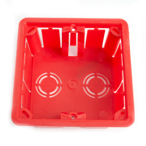 Коробка монтажная для сплошных стен, с крышкой, 92*92*45мм STEKKER EBX30-01-1-20-92, красный фото 6