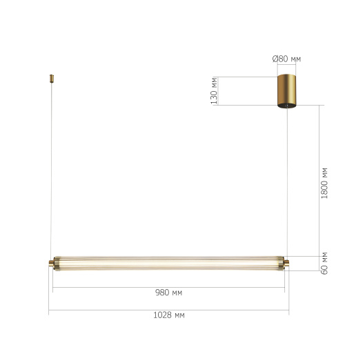 SL6224.313.01 Светильник подвесной ST-Luce Латунь/Прозрачный LED 1*30W 4000K BAMBOO фото 3