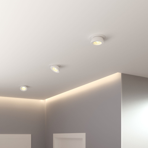 Встраиваемый точечный светодиодный светильник Pruno белый 25080/LED фото 3 Встраиваемый точечный светодиодный светильник Pruno белый 25080/LED фото 3