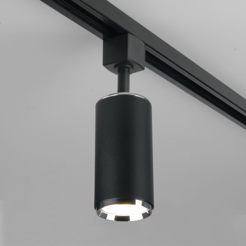 Трековый светильник для однофазного шинопровода Svit GU10 Черный/хром MRL 1013 фото 3 Трековый светильник для однофазного шинопровода Svit GU10 Черный/хром MRL 1013 фото 3