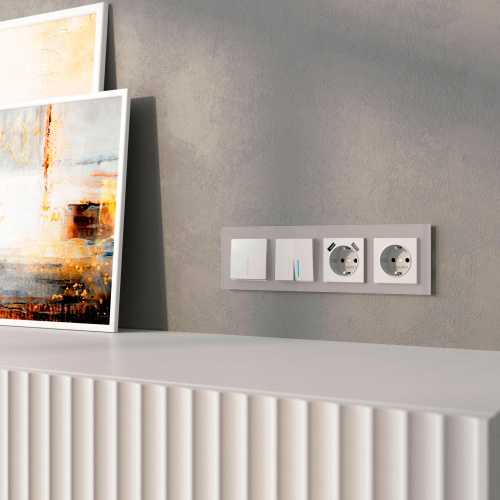 Рамка из стекла на 4 поста Favorit дымчатый W0041117 фото 3 Рамка из стекла на 4 поста Favorit дымчатый W0041117 фото 3