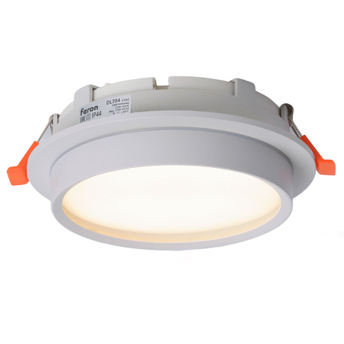 Светильник встраиваемый Feron DL704 потолочный GX70 белый круг IP44 фото 4