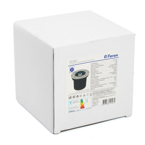 Светодиодный светильник тротуарный (грунтовый) Feron SP2801, 3W, AC/DC12-24V, низковольтный, 3000К, черный, D100*H80mm, вн.диаметр:70m фото 3