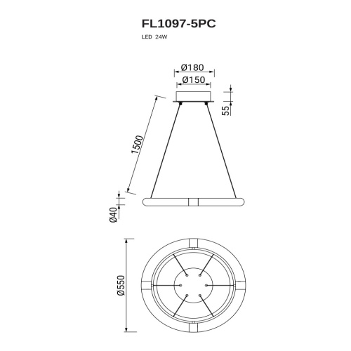 Люстра подвесная Sauvage FL1097-5PC фото 2