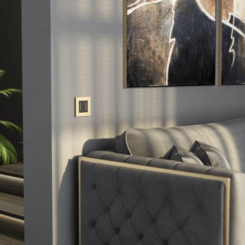 Рамка из металла на 1 пост АluMax шампань алюминий W0013511 фото 3