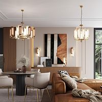 5467/10WL MODERN ODL_EX26 049 белый/коричневый/античная бронза/металл/стекло/декор металл Бра LED 10W (5W*2) 2700K LION