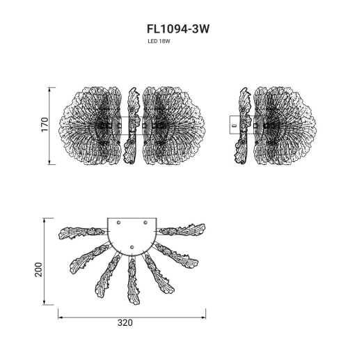 Бра Marine FL1094-3W фото 3 Бра Marine FL1094-3W фото 3