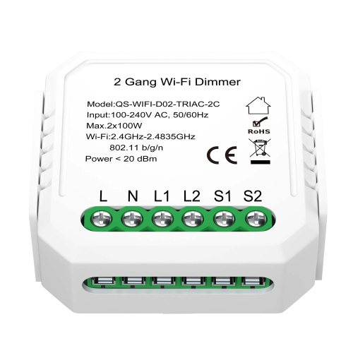 ST9000.500.02C WI-FI реле 2 канала, 2x150W,IP20, L46xW46xH18,230V, Белый AROUND фото 8