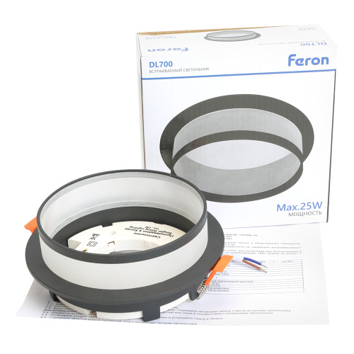Светильник встраиваемый Feron DL700  потолочный GX70 черный круг фото 10