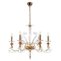 Crystal Lux Люстра Crystal Lux CATARINA SP6 V2 GOLD/TRANSPARENT-COGNAC
