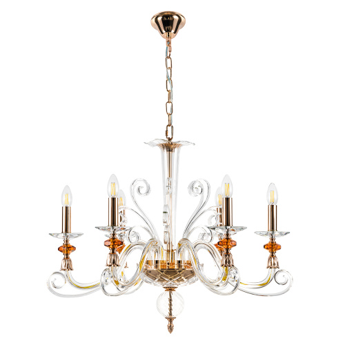 Crystal Lux Люстра Crystal Lux CATARINA SP6 V2 GOLD/TRANSPARENT-COGNAC Crystal Lux Люстра Crystal Lux CATARINA SP6 V2 GOLD/TRANSPARENT-COGNAC