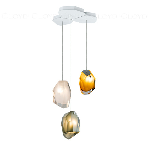 Подвесной светильник Cloyd VARELL P1 / шир. 20 см - хром - серое стекло (арт.11660) фото 2