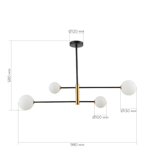 SLE220103-04 Светильник потолочный Черный, Бронза/Белый G9 4*5W ARCOLA фото 9
