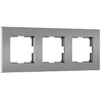 Рамка из поликарбоната на 3 поста Slab серебро софт W0032965