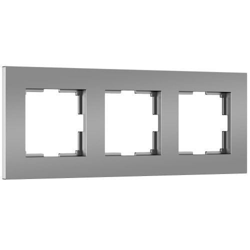 Рамка из поликарбоната на 3 поста Slab серебро софт W0032965 Рамка из поликарбоната на 3 поста Slab серебро софт W0032965
