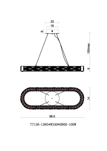 Люстра подвесная Festo Chrome FL1052-10PO фото 3