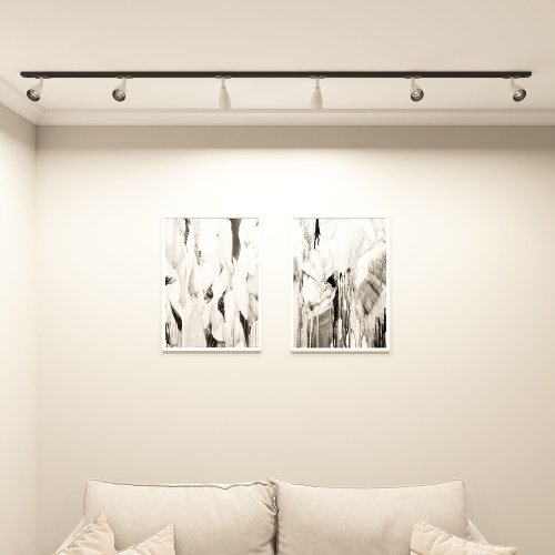 DK6050-BW+BK Трековый светильник IP 20, 15 Вт, GU10, черный с белым, алюминий, пластик фото 5