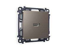 Комплект механизма розетки HDMI 2.0 AMBRELLA VOLT ALFA Темная бронза матовый 40V/500mA 2.0GHz 5-18Gbit/s QUANT (AP6440, VM222) MA644010