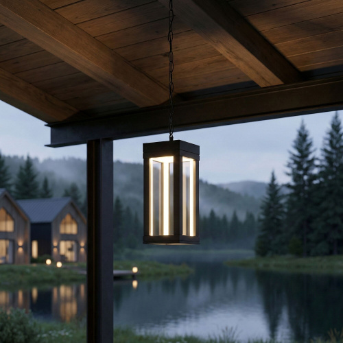 Уличный подвесной светильник Frame 3000K чёрный 1528 TECHNO LED черный фото 3