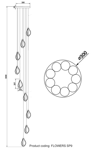 Crystal Lux Светильник подвесной Crystal Lux FLOWERS SP9 фото 8
