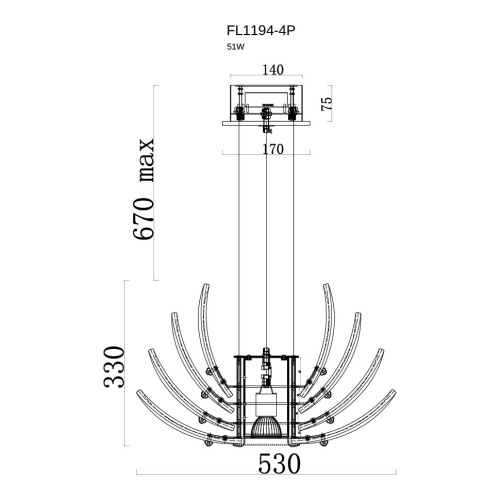 Подвесная люстра Florencia FL1194-4P фото 2