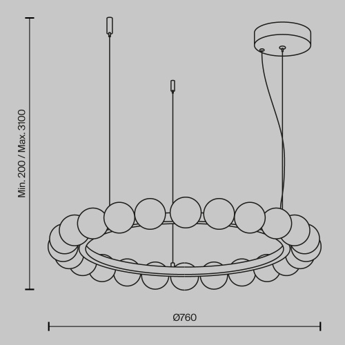Подвесной светильник Maytoni MOD331PL-L42BS3K фото 8 Подвесной светильник Maytoni MOD331PL-L42BS3K фото 8