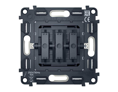 Выключатель трехклавишный AMBRELLA VOLT VM133
