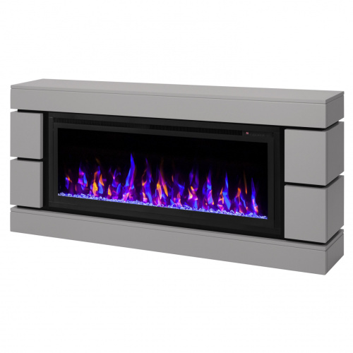 Каминокомплект SEATTLE/РОЯЛ Светло-серый с очагом Электроочаг SAPHIR/САПФИР 42