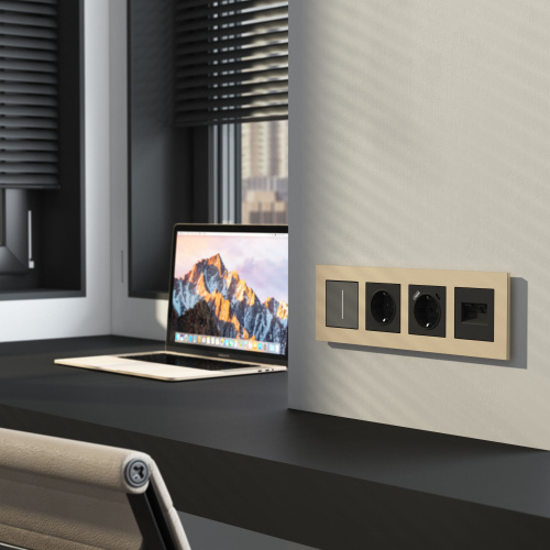 Рамка из металла на 4 поста АluMax шампань алюминий W0043511 фото 3 Рамка из металла на 4 поста АluMax шампань алюминий W0043511 фото 3