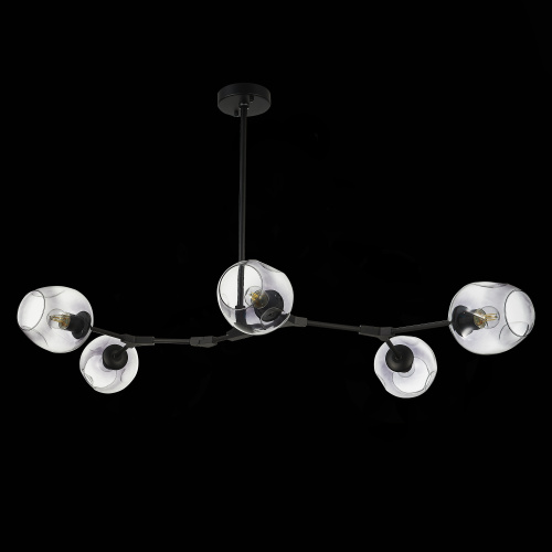 SLE154843-05 Светильник подвесной Черный/Дымчатый E27 5*40W RAMETTO фото 6