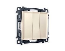 Комплект механизма 3-кл выключателя AMBRELLA VOLT ALFA Бежевый матовый QUANT (AP3250, VM133) MA325010