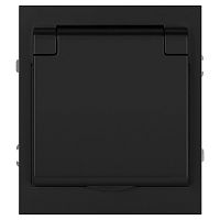 Розетка ЭРА Arktik 16-2103-05 с заземлением 2P+E Schuko со шторками с крышкой 16А-250В антрацит Б0070438