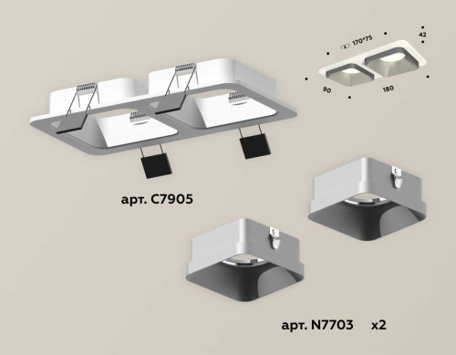 Комплект встраиваемого светильника Ambrella light Techno Spot XC (C7905, N7703) XC7905003 фото 2