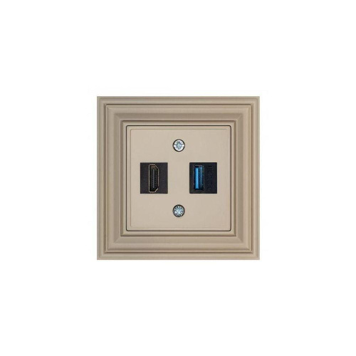 Розетка HDMI/USB Liregus Retro кремовый омбре 29-140 Розетка HDMI/USB Liregus Retro кремовый омбре 29-140