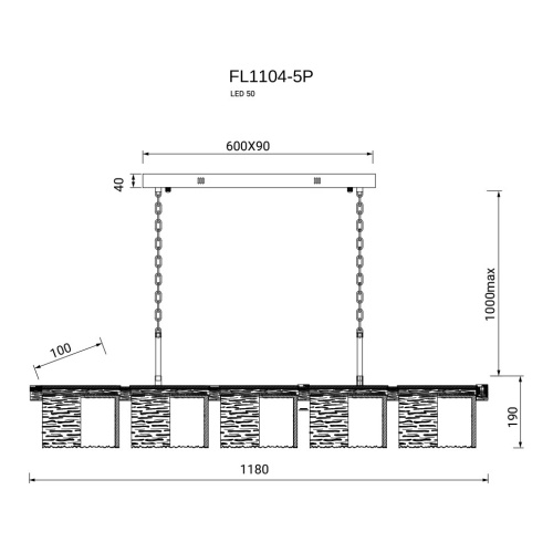 Люстра подвесная De Palais FL1104-5P фото 2