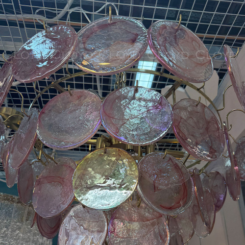 Люстра Cloyd LINZE-B C18 / Ø80 см - латунь - розов.стекло (арт.11677) фото 3