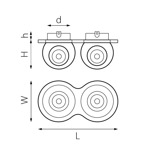 i6267474 Светильник INTERO LED 9W*2 850LM*2 24G БЕЛЫЙ/ЧЕРНЫЙ 4000K (217626+217074+217074) фото 2