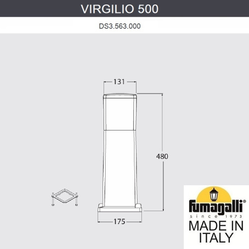 Fumagalli Ландшафтный фонарь FUMAGALLI VIRGILIO 500 DS3.563.000.WYF1R фото 2 Fumagalli Ландшафтный фонарь FUMAGALLI VIRGILIO 500 DS3.563.000.WYF1R фото 2
