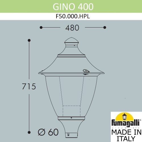 Fumagalli Уличный фонарь на столб FUMAGALLI GINO F50.000.000.LXH27 фото 2