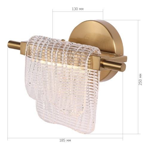 SL6021.201.06 Светильник настенный ST-Luce золотистый/прозрачный LED 1*6W 3000K VOILE фото 3