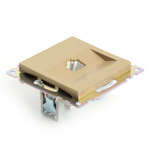 Розетка компьютерная 1-местная RJ-45 (механизм), STEKKER, GLS00-7107-08, серия Катрин, золото фото 5