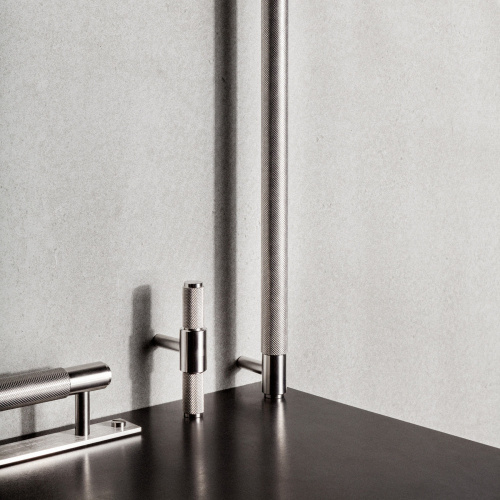 Ручка-кнопка T-Bar Cross Steel фото 3