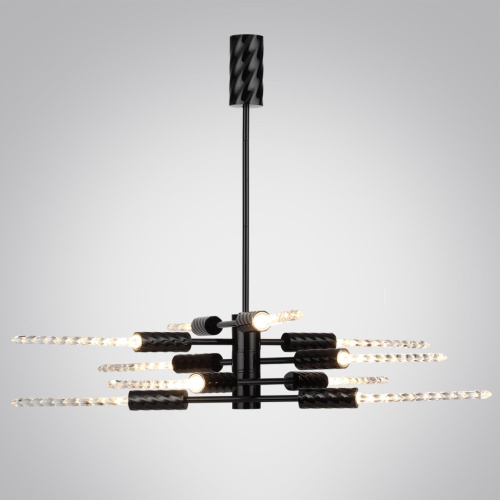 5459/28L L-VISION ODL_EX26 041 черный глянцевый/прозрачн./металл/стекло Люстра LED 28W (10*2.8W) 3000K 1260Лм KOLOS фото 6 5459/28L L-VISION ODL_EX26 041 черный глянцевый/прозрачн./металл/стекло Люстра LED 28W (10*2.8W) 3000K 1260Лм KOLOS фото 6