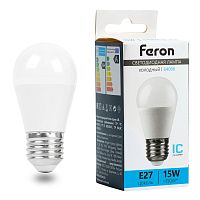 Лампа светодиодная Feron LB-990 Шарик E27 15W 175-265V 6400K