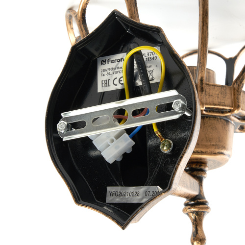 Светильник садово-парковый Feron PL3701  круглый на стену вверх 60W 230V E27, черное золото фото 6