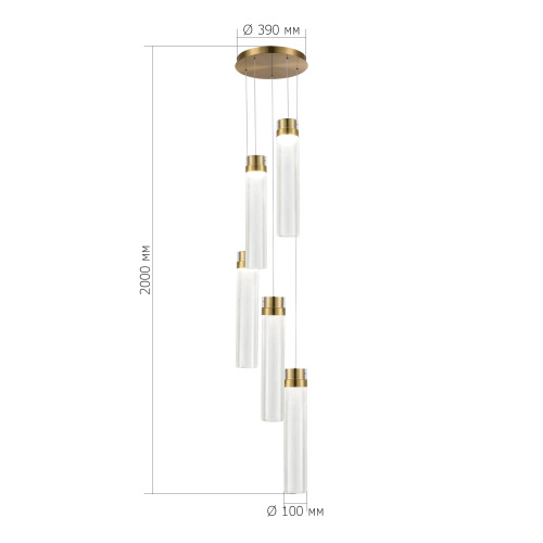 SL6236.303.05 Светильник подвесной ST-Luce Латунь/Прозрачный LED 5*12W 4000K CHAMPAGNE фото 2