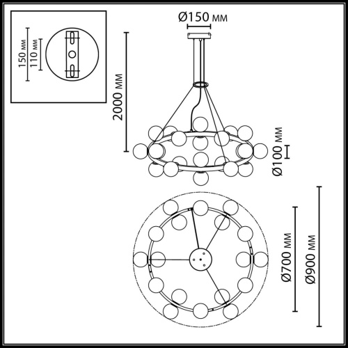 7109/24 MIDCENT ODL26 519 Подвесной светильник белый/стекло/металл IP20 G9 24*5W 220-240V MAGIA фото 2 7109/24 MIDCENT ODL26 519 Подвесной светильник белый/стекло/металл IP20 G9 24*5W 220-240V MAGIA фото 2