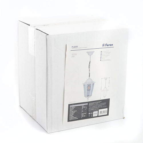 Светильник садово-парковый Feron 6205/PL6205 шестигранный на цепочке 100W E27 230V, белый фото 6